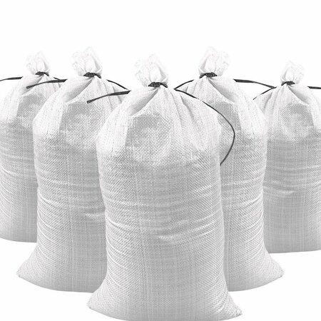 DURASACK 14 in. x 26 in. Empty Sand Bags with Tie Strings, White, 100PK SB-1426WHT-100PK